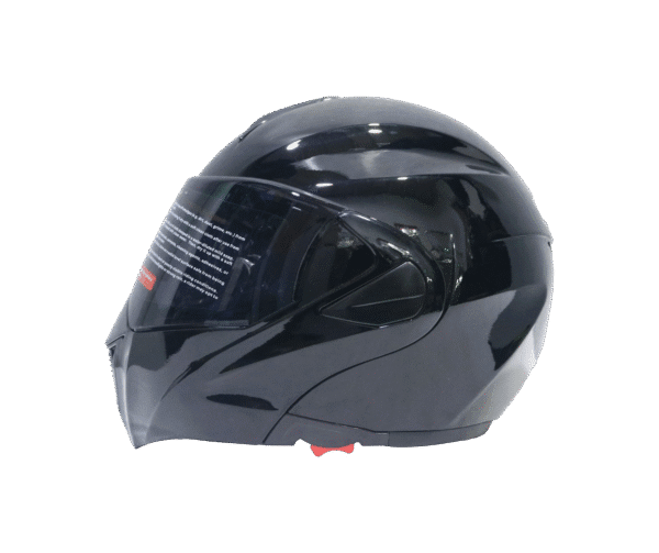 Casco Motociclista – Modelo Deportivo Negro Brillante - Imagen 3