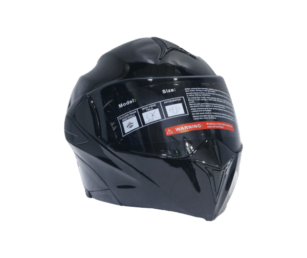 Casco Motociclista – Modelo Deportivo Negro Brillante