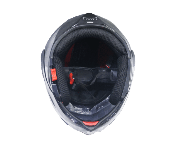Casco Motociclista – Modelo Deportivo Negro Brillante - Imagen 5