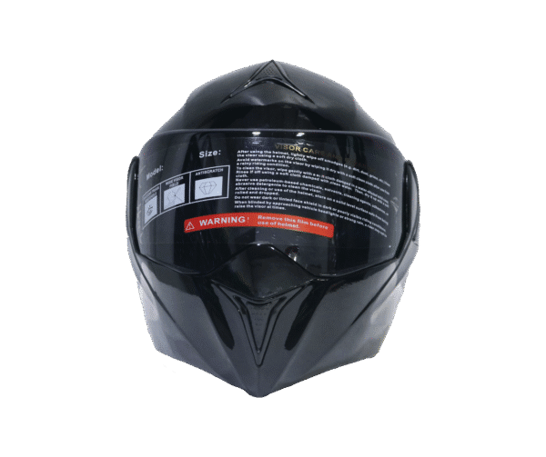 Casco Motociclista – Modelo Deportivo Negro Brillante - Imagen 2